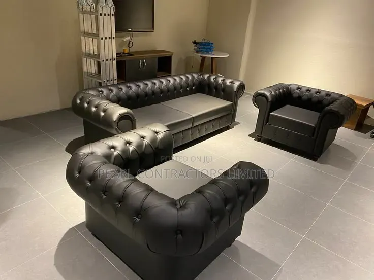 Sofas/All Pure Leather Chesterfield Sofas 5 Seaters From 2,200,000/-