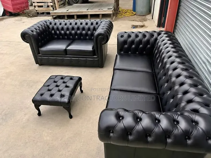 Sofas/All Pure Leather Chesterfield Sofas 5 Seaters From 2,200,000/-