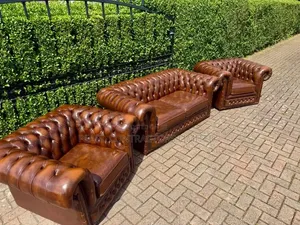 Sofas/All Pure Leather Chesterfield Sofas 5 Seaters From 2,200,000/-