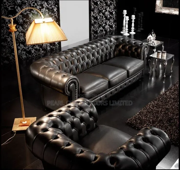 Sofas/All Pure Leather Chesterfield Sofas 5 Seaters From 2,200,000/-