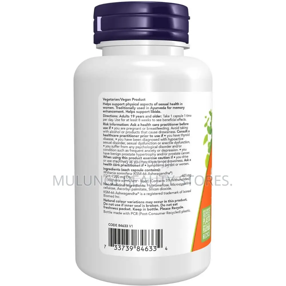 Now KSM-66 Ashwagandha Capsules Stress and Moods