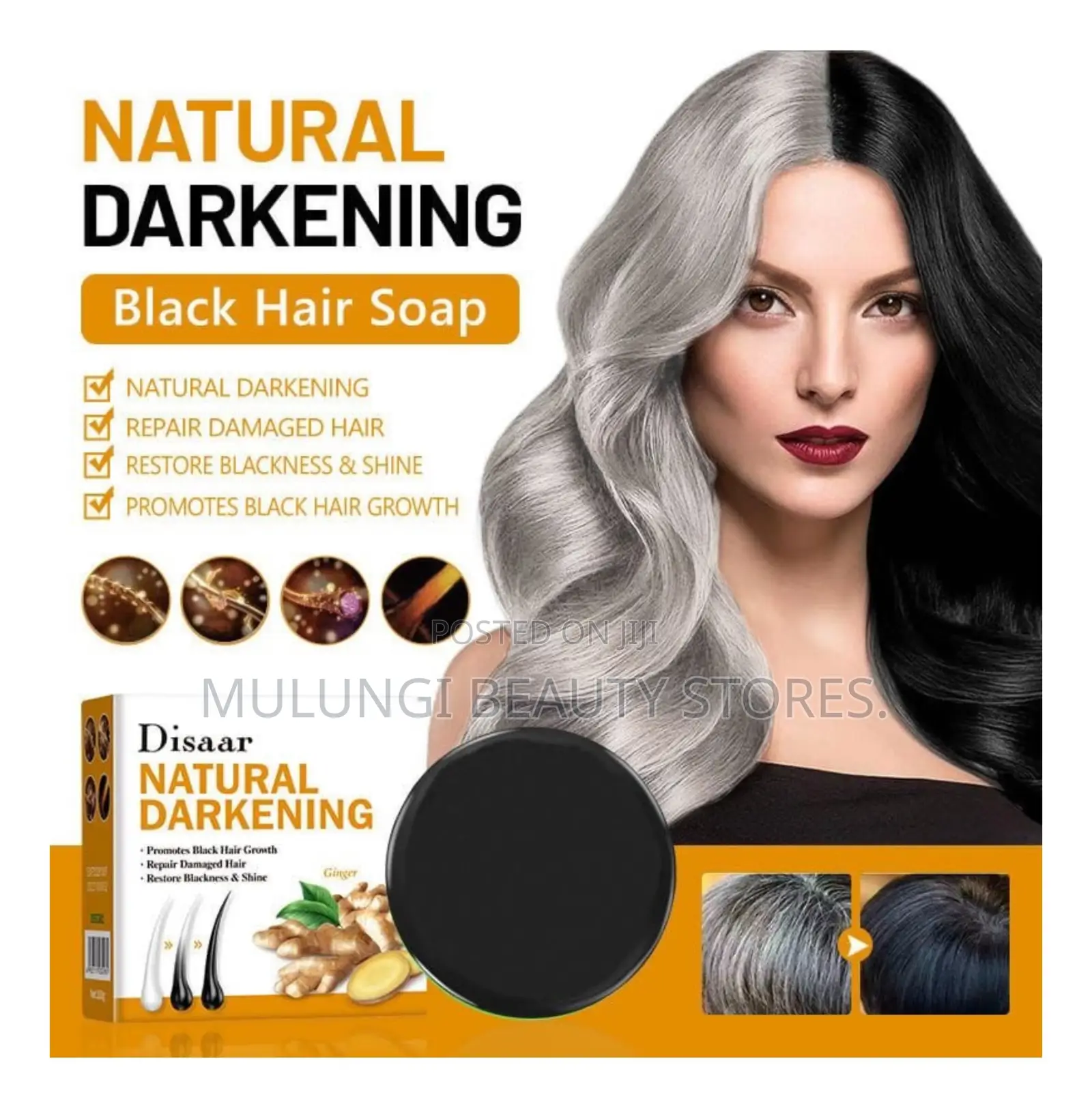 Disaar Natural Hair Grey Darkening Soap