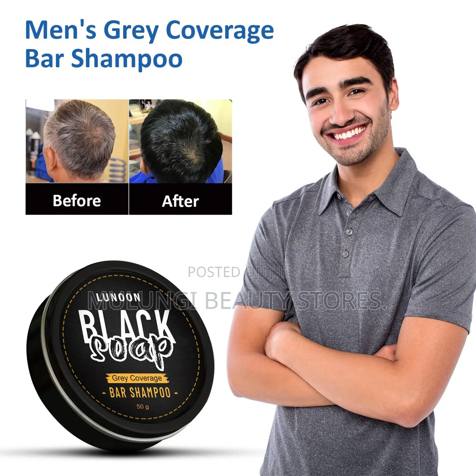 Grey Hair Coverage Black Soap Shampoo