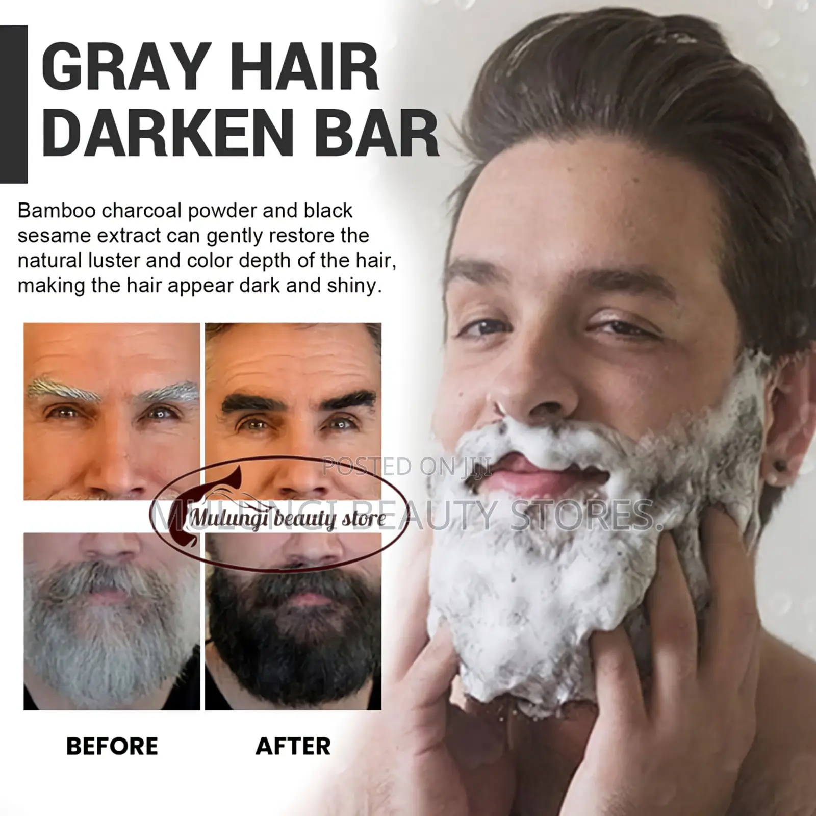 Grey Hair Coverage Black Soap Shampoo