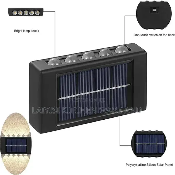 2Pieces of Solar Up Down LED Wall Lights Solar Powered,Outdoor Light