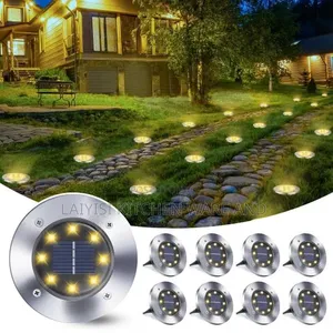 Pack of 8 Waterproof Solar Floor Lights Outdoor Garden, Lawn, Walkway,