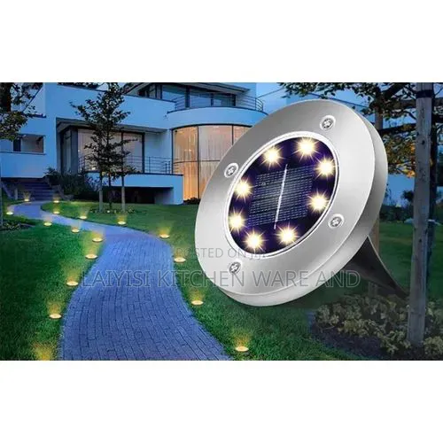 Pack of 8 Waterproof Solar Floor Lights Outdoor Garden, Lawn, Walkway,