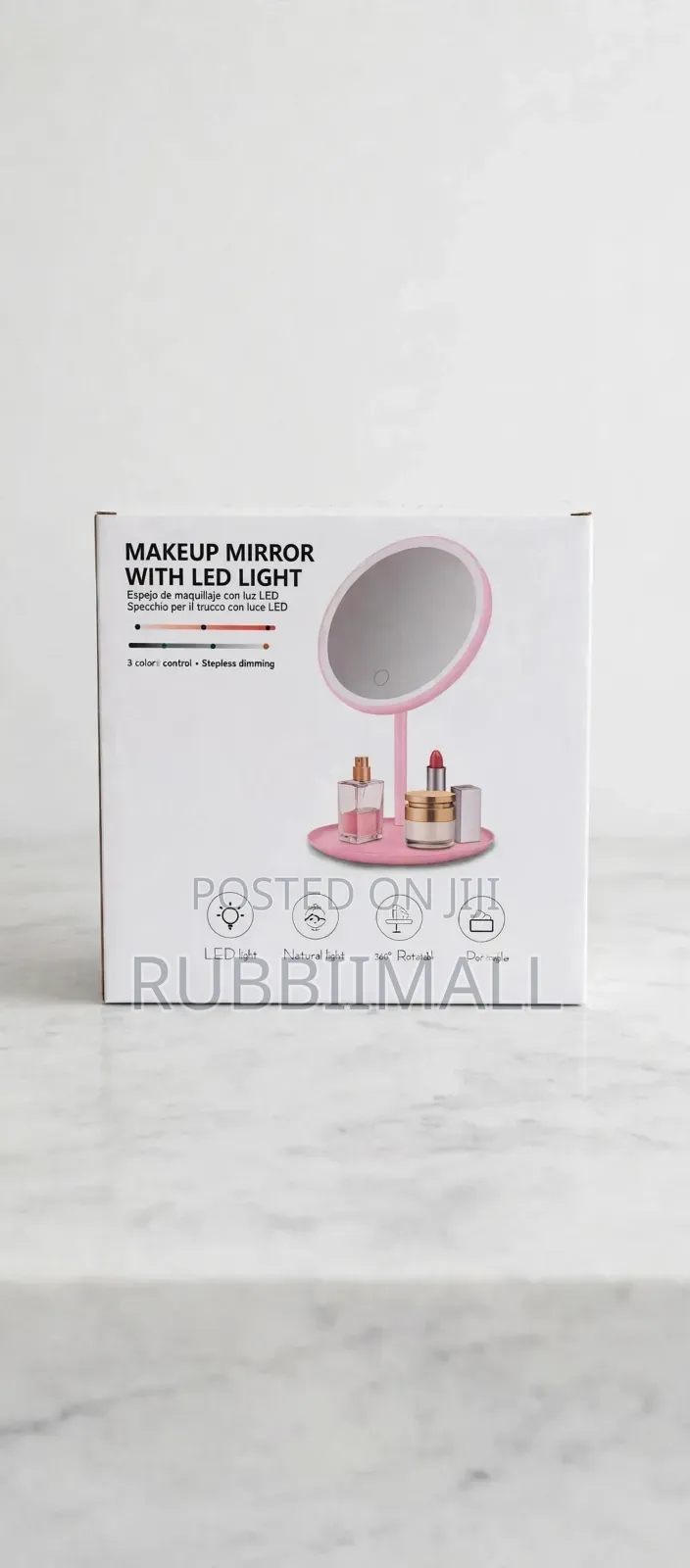 LED Makeup Mirror With a Built-in Vanity Organizer Tray