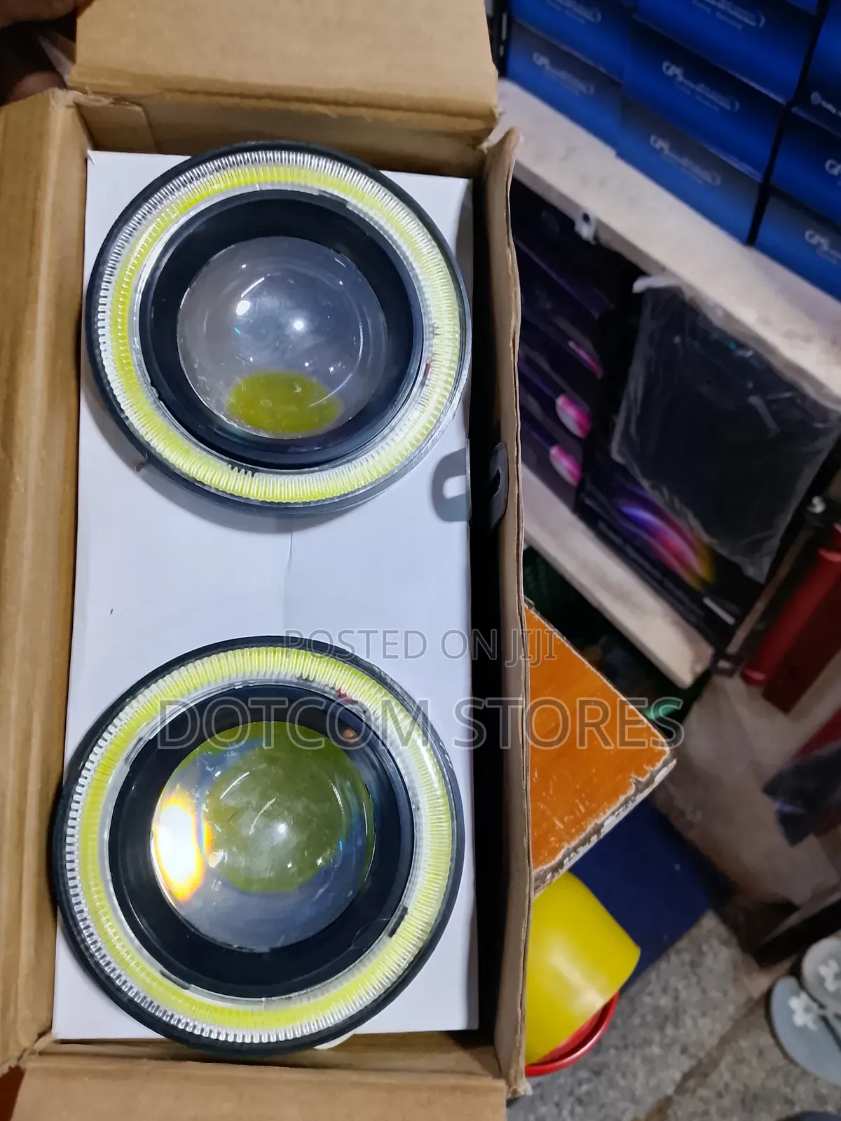 2pc Universal LED Projector Fog Lamps With Integrated Angel Eyes Rings