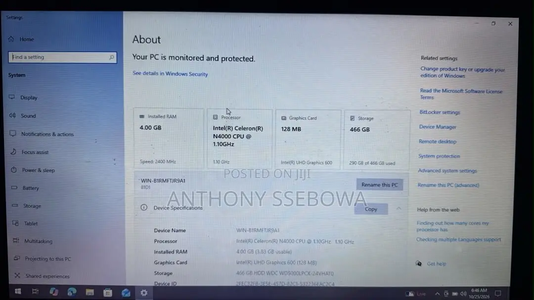 Laptop Lenovo IdeaPad 1 4GB Intel Celeron HDD+SSD 512GB