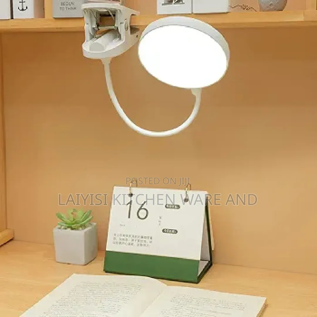 Rechargeable LED Clip-on Desk Lamp With Adjustable Brightness, Strong