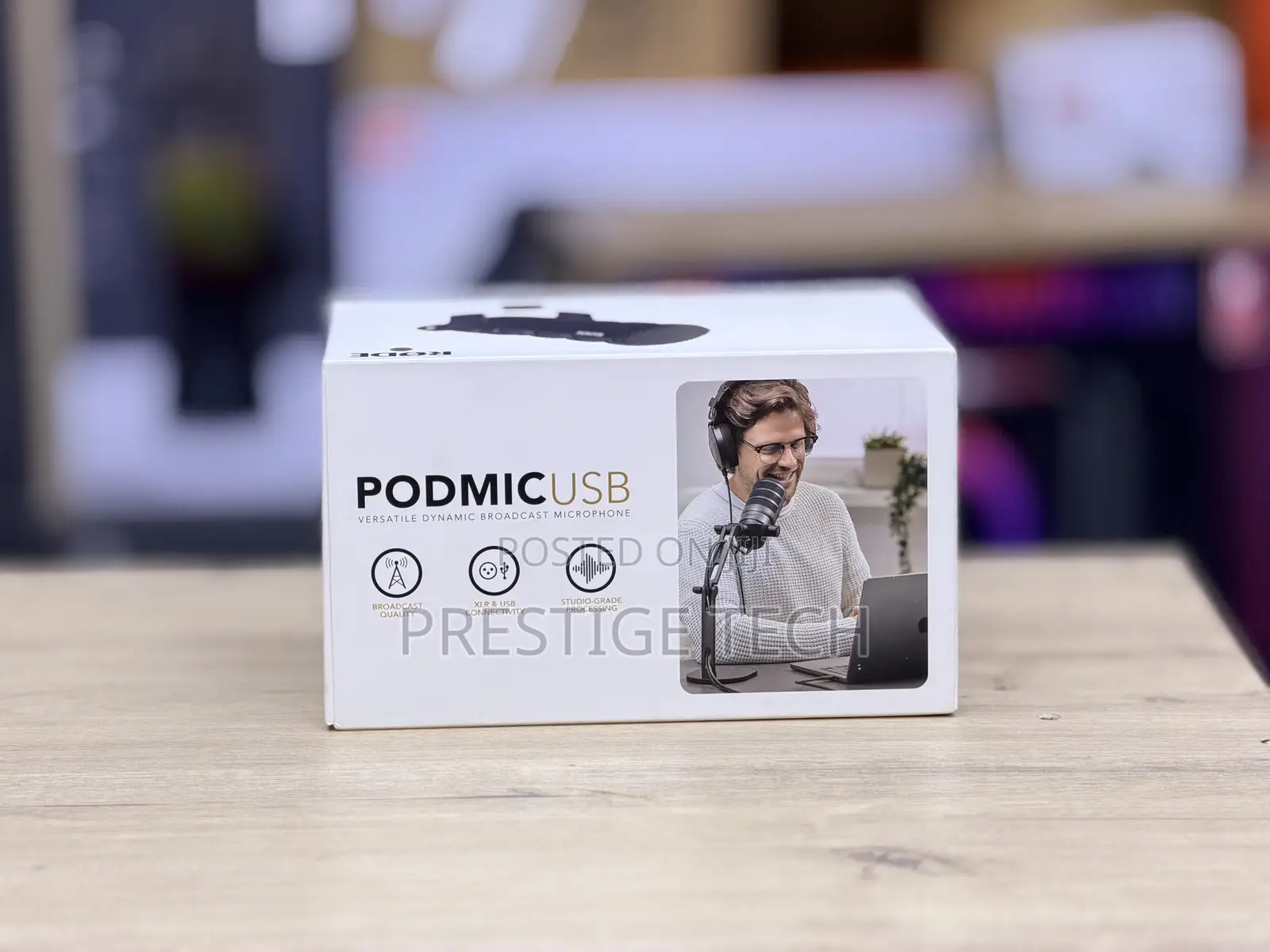 Rode PodMic USB Dynamic Broadcast Microphone, XLR + USB-C