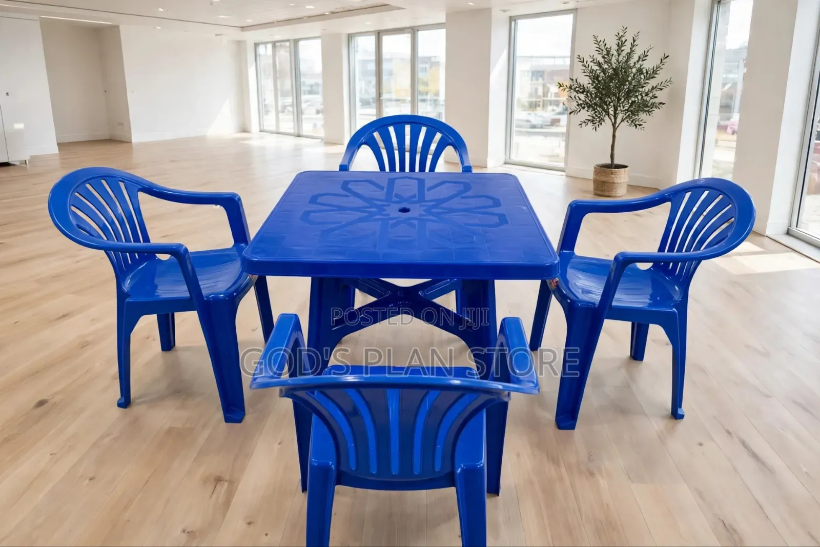 Blue Square Plastic Table and Chairs Plastic Table and Chairs Set