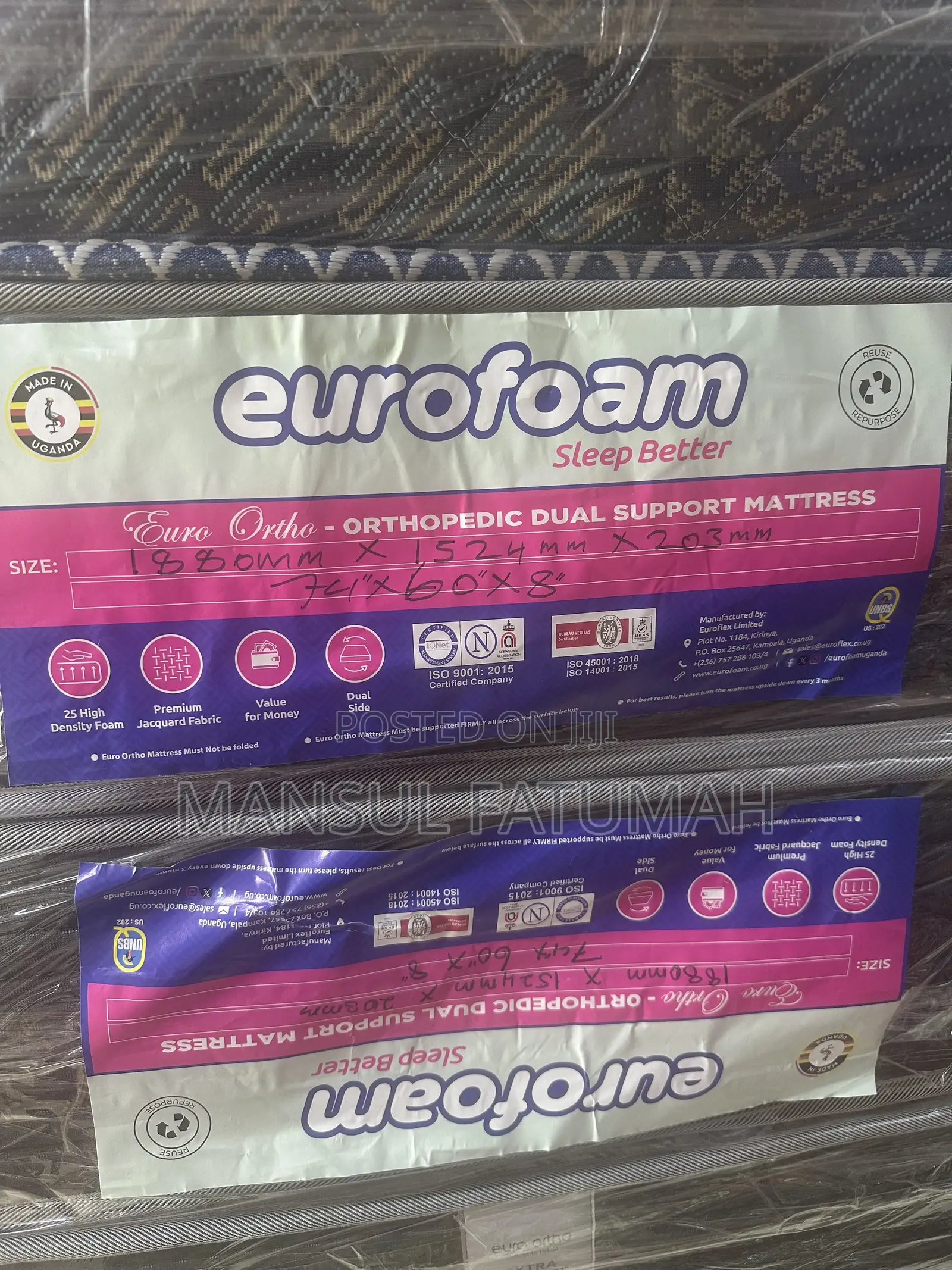 Euro Foam Orthopedic Mattress 5*6*8inch