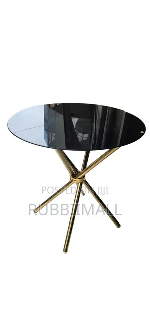 Modern Round Black Tempered Glass Table