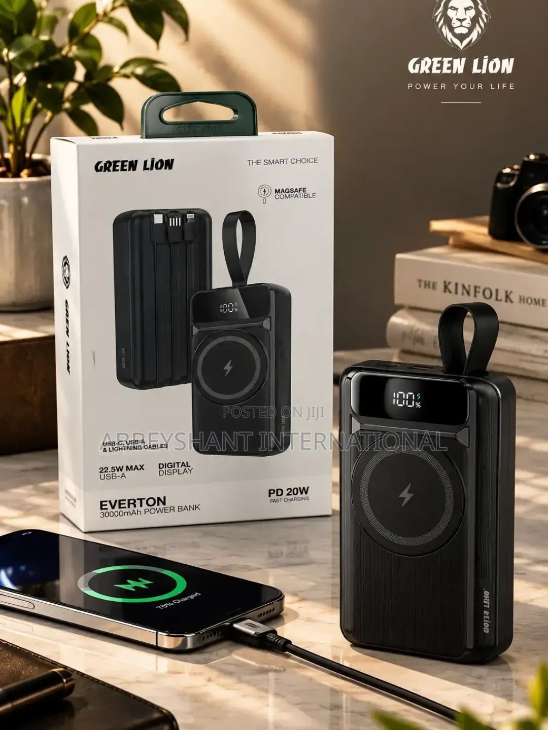 Power Bank PD 20W Green Lion Everton 30000mah Power Bank PD 20W