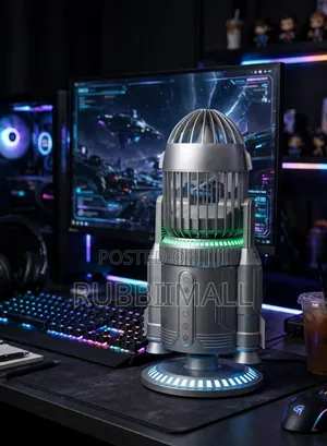 Rocket-Shaped USB Rechargeable Desktop Air Circulator Fan