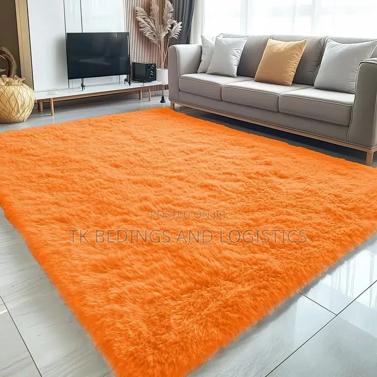 Orangened Fluffy Carpet Big Size