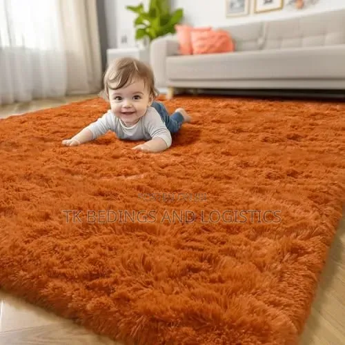Orangened Fluffy Carpet Big Size