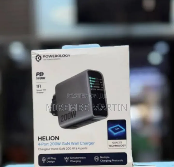 Powerology Helion 4-Port 200W GaN Wall Charger