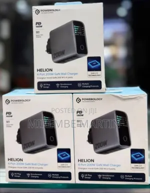 Powerology Helion 4-Port 200W GaN Wall Charger