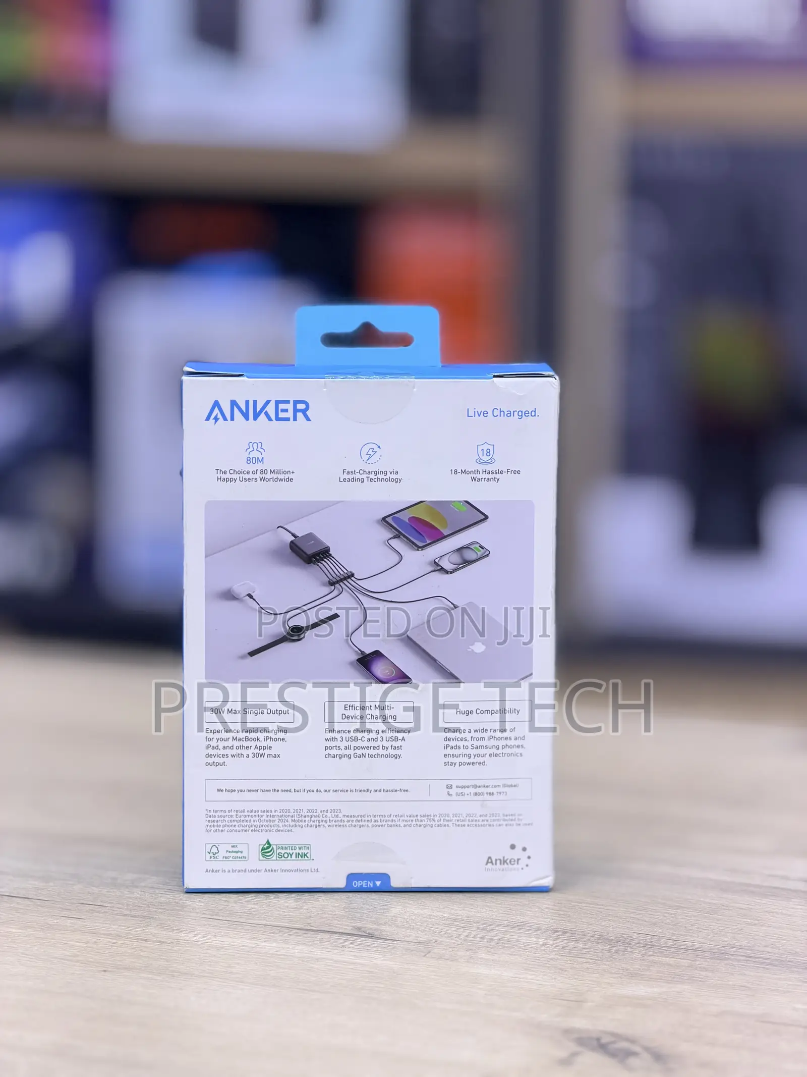 Anker 112W USB C Charger, 6 Port Gan Charging Station