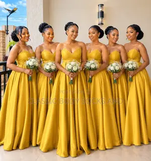 Elegant Yellow Bridesmaids Dress