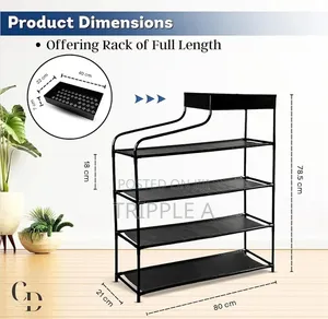 5Layer Metal Multifunction Shoe Storage Rack Black