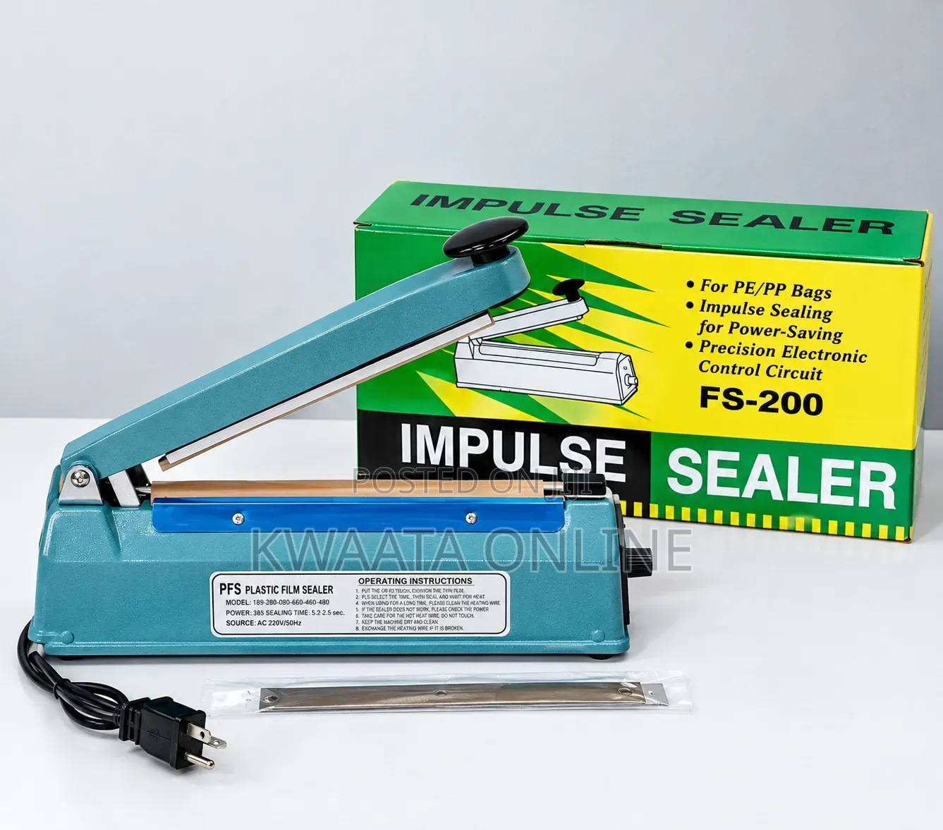 FS-200 Hand Impulse Sealer Machine Mushroom Grow Bags 8 Inch 300W