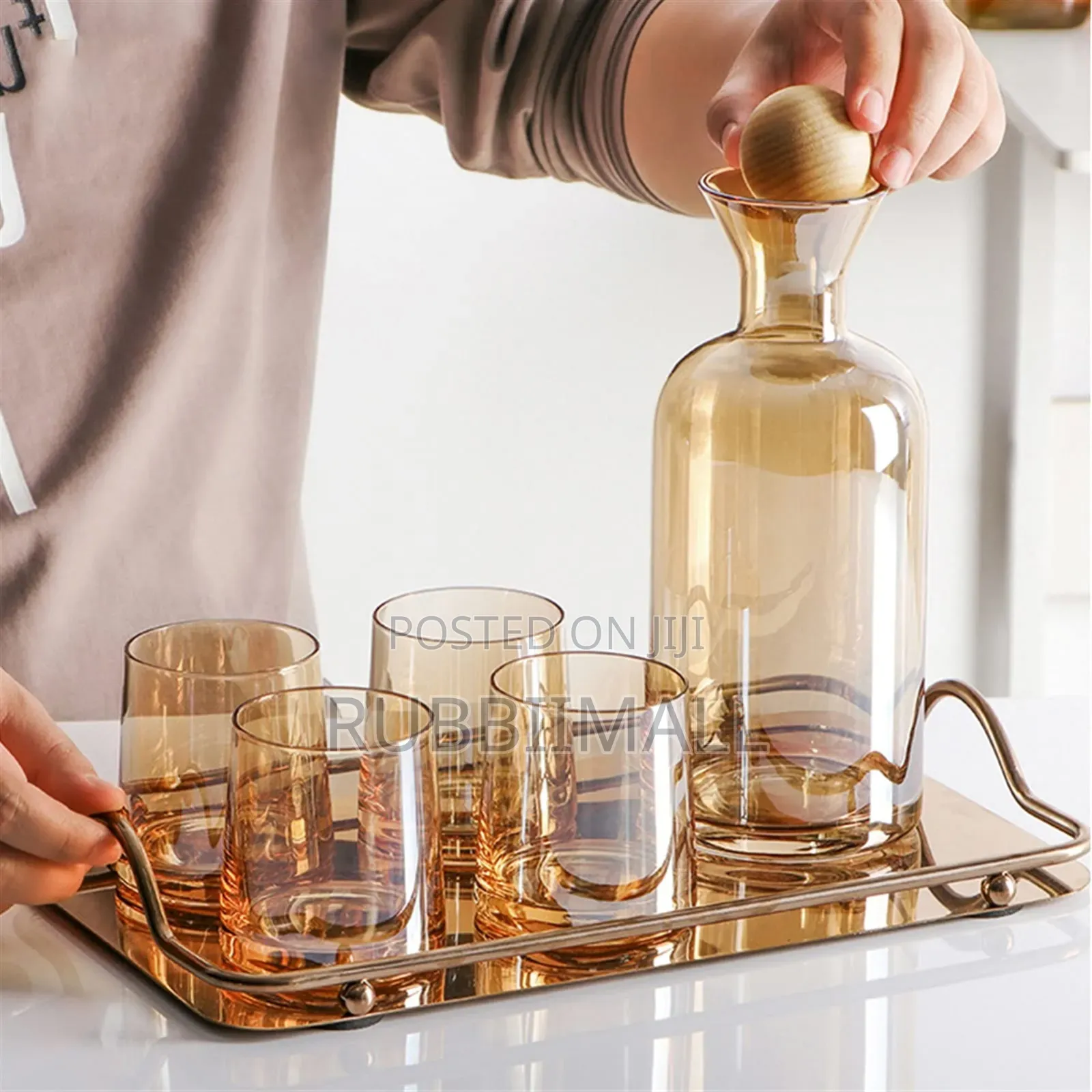 Glass Carafe Water Pitcher Set