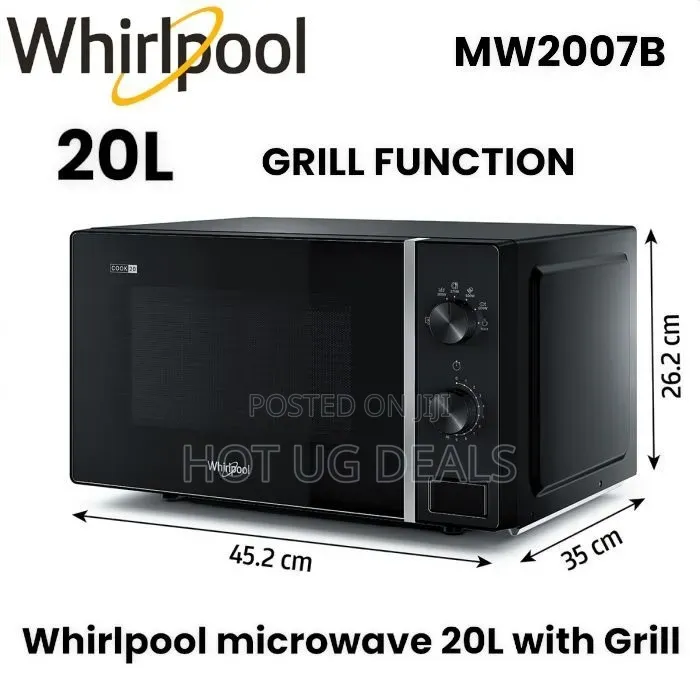 Whirlpool 20L Combi Microwave Oven With 1000W Grill (MG2007B) – Black
