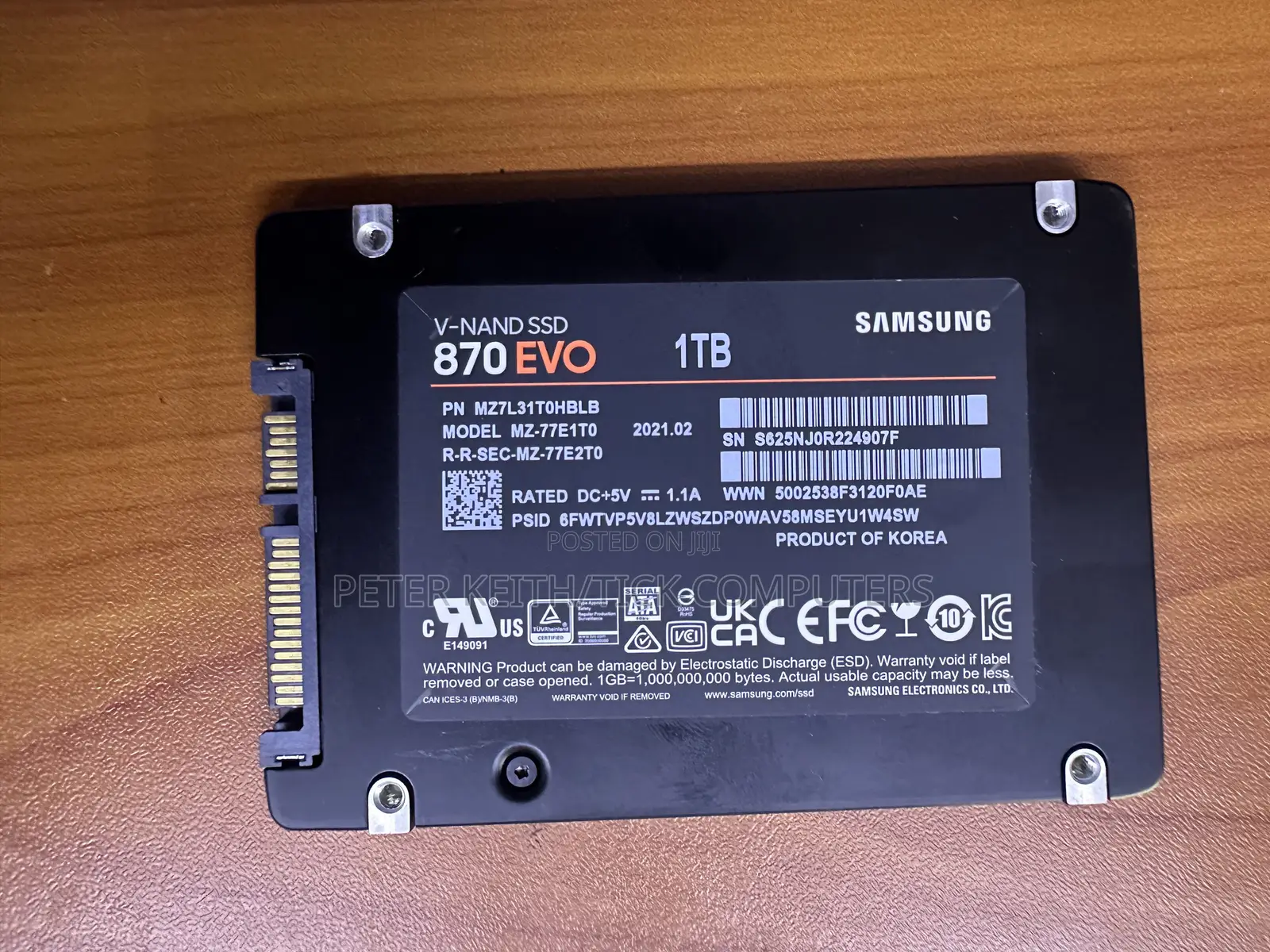 Original Samsung 870 EVO 1TB 2.5" SATA III Internal Solid State Drive