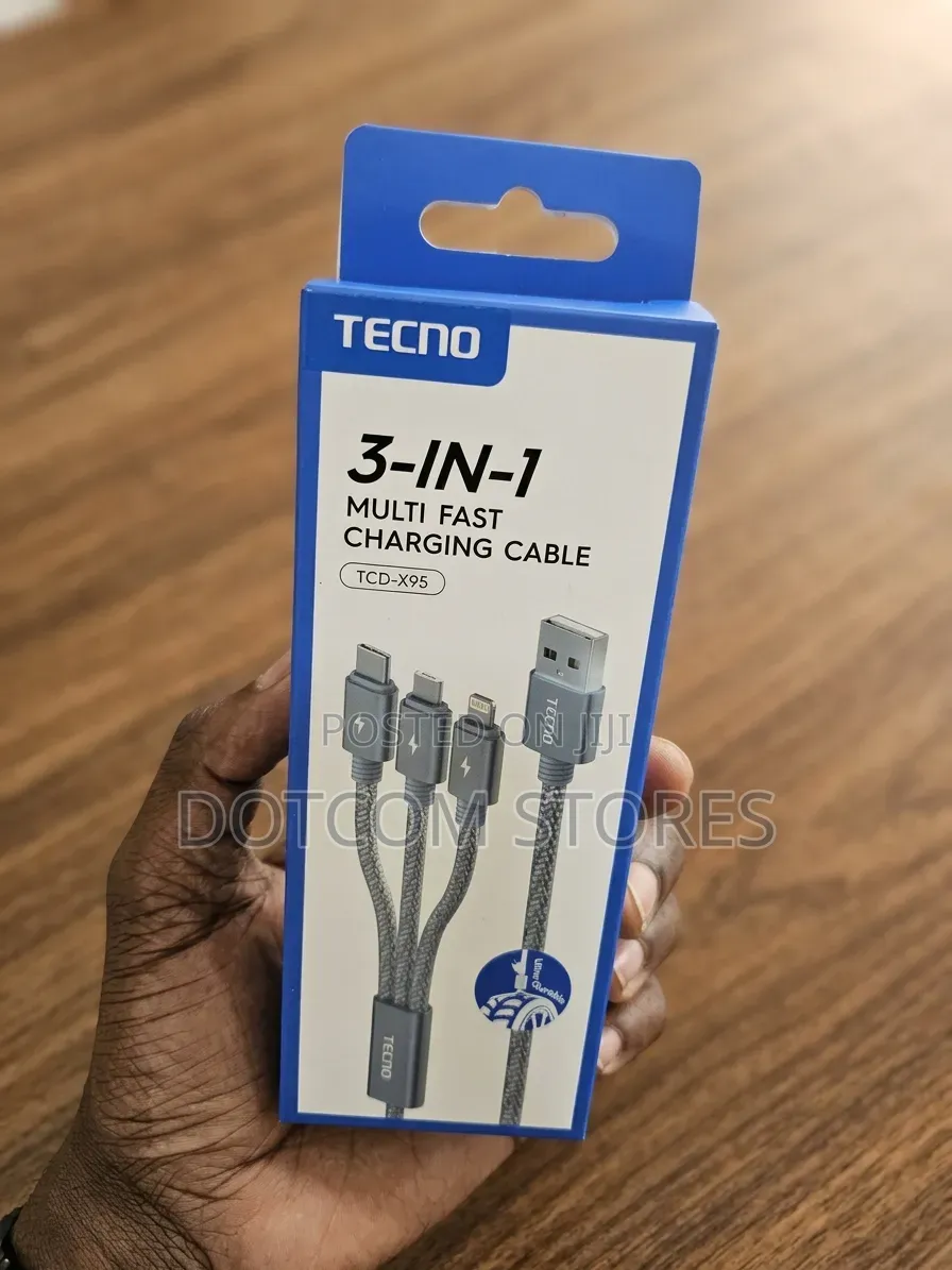 Tecno 3-in-1 Multi Fast Charging Cable (Model TCD-X95).