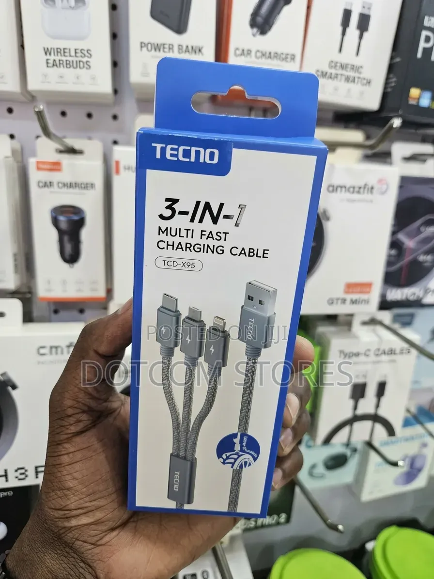 Tecno 3-in-1 Multi Fast Charging Cable (Model TCD-X95).