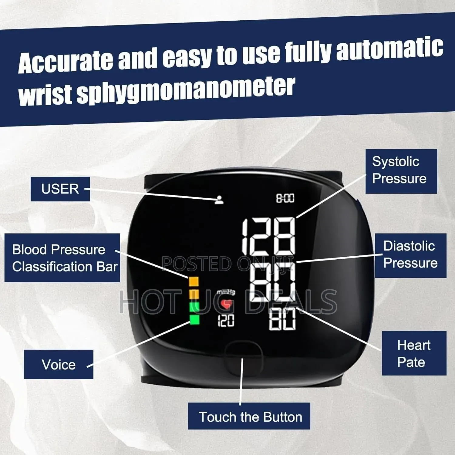 Wrist Blood Pressure Monitor – Digital BP Machine With LED Display