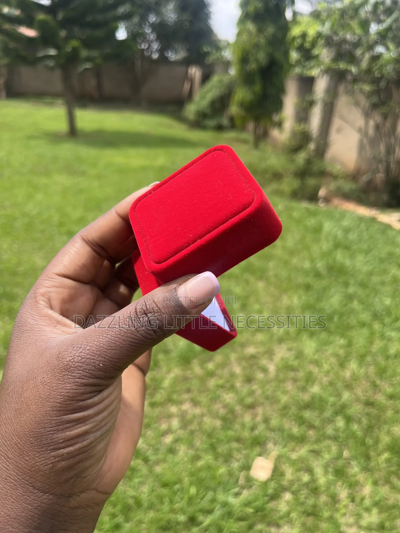 Dual Velvet Ring Box - Ruby Red