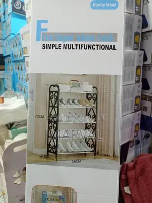 5-Tier Metal Shoe Rack With Decorative Arched Side Panels