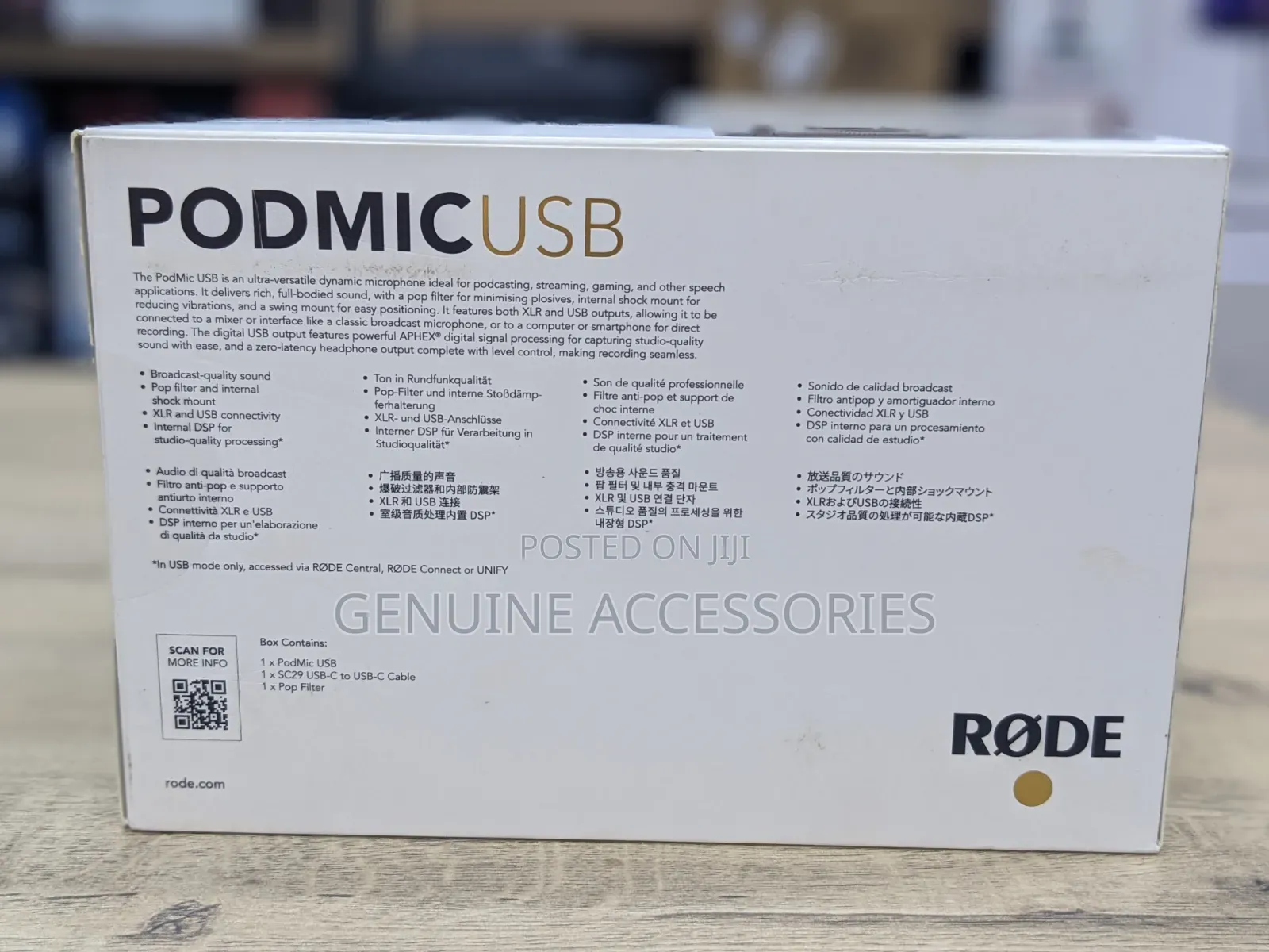 Rode PodMic USB Dynamic Broadcast Microphone, XLR + USB-C