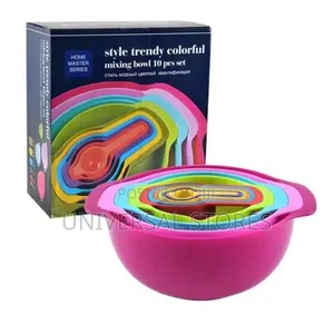 Home Master Series 10-Piece Colorful Nesting Mixing Bowl