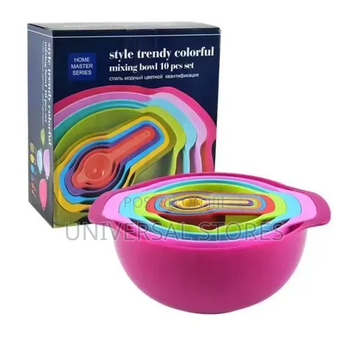 Home Master Series 10-Piece Colorful Nesting Mixing Bowl