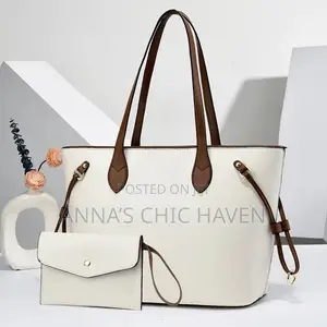 White Leather Tote and Hand Bag