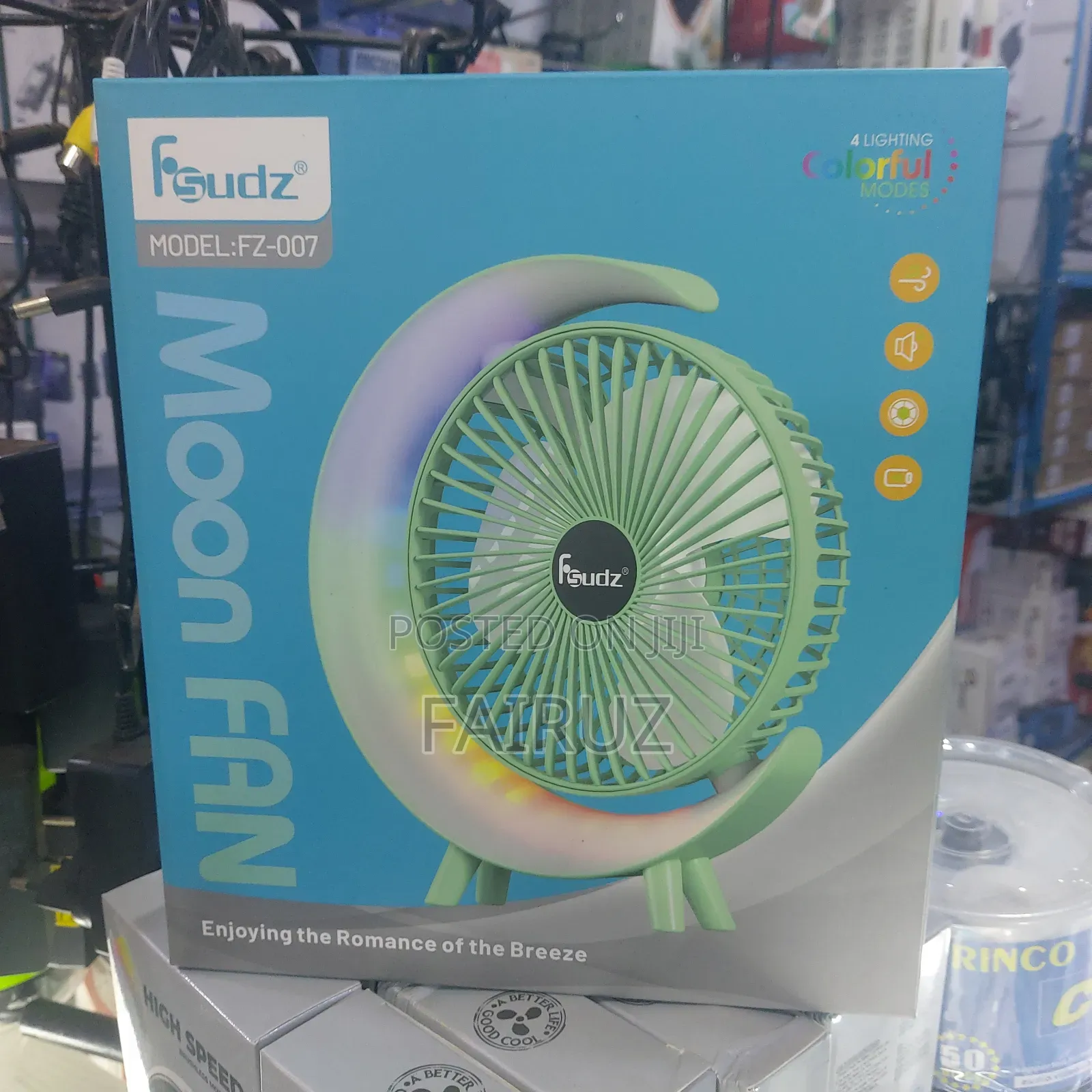 Moon Desktop Rechargeable Colorful Fan
