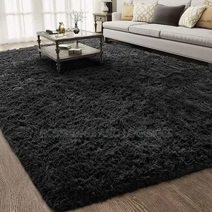 Soft Fluffy Carpet Black Large
