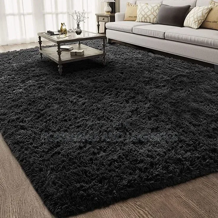 Soft Fluffy Carpet Black Large