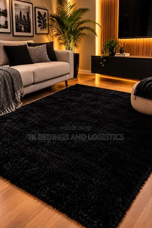 Soft Fluffy Carpet Black Large