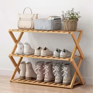 Acacia 3 Tiers Wooden Plants Stand Foldable Shoe Rack