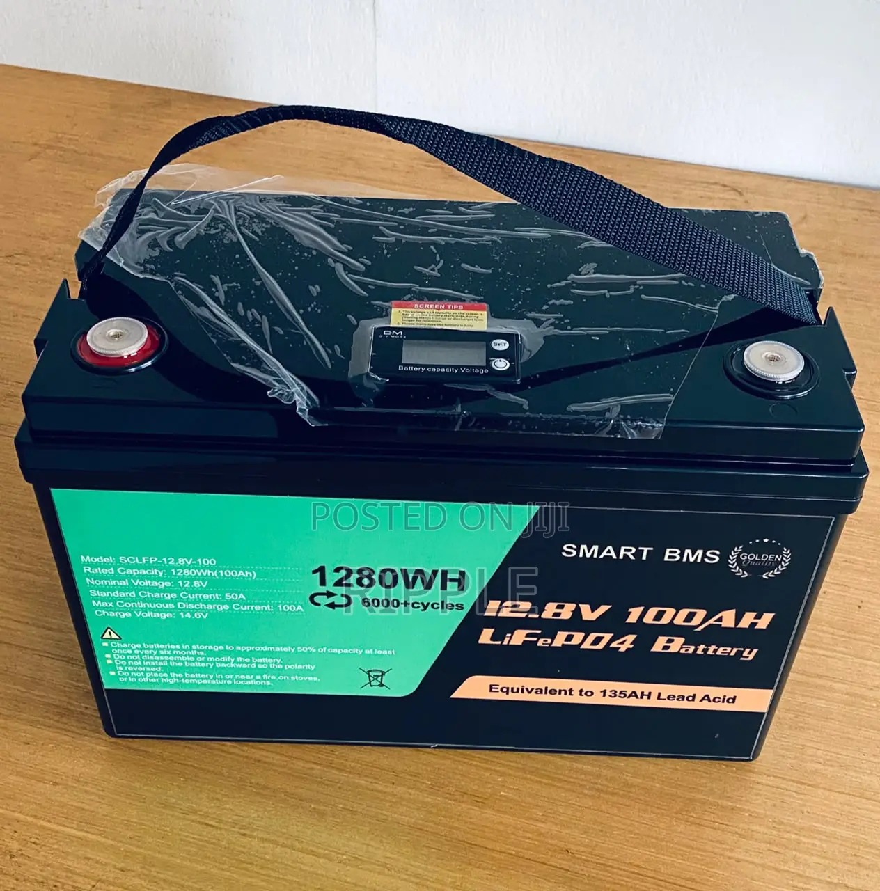 100Ah 12.8V LiFePO4 Lithium Solar Battery 1280Wh Smart BMS