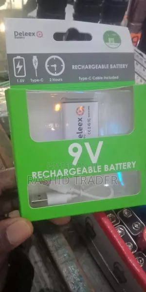 Deleex 9v Rechargeable Battery With Type C