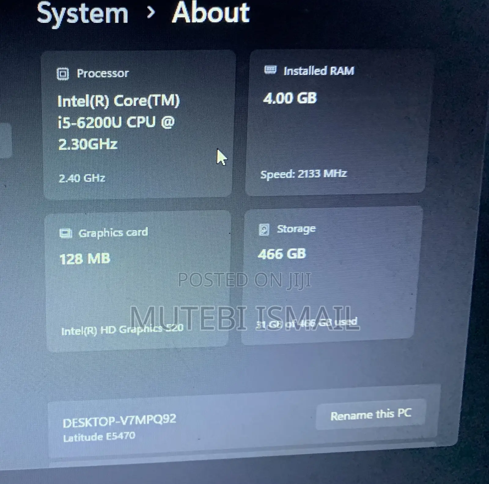 Laptop Dell Latitude E7470 4GB Intel Core i5 SSD 500GB