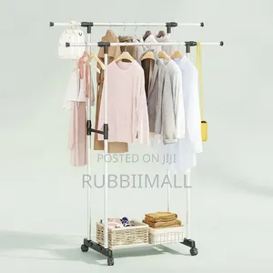 Portable Double-Rod Clothes Rack 85 - 140cm